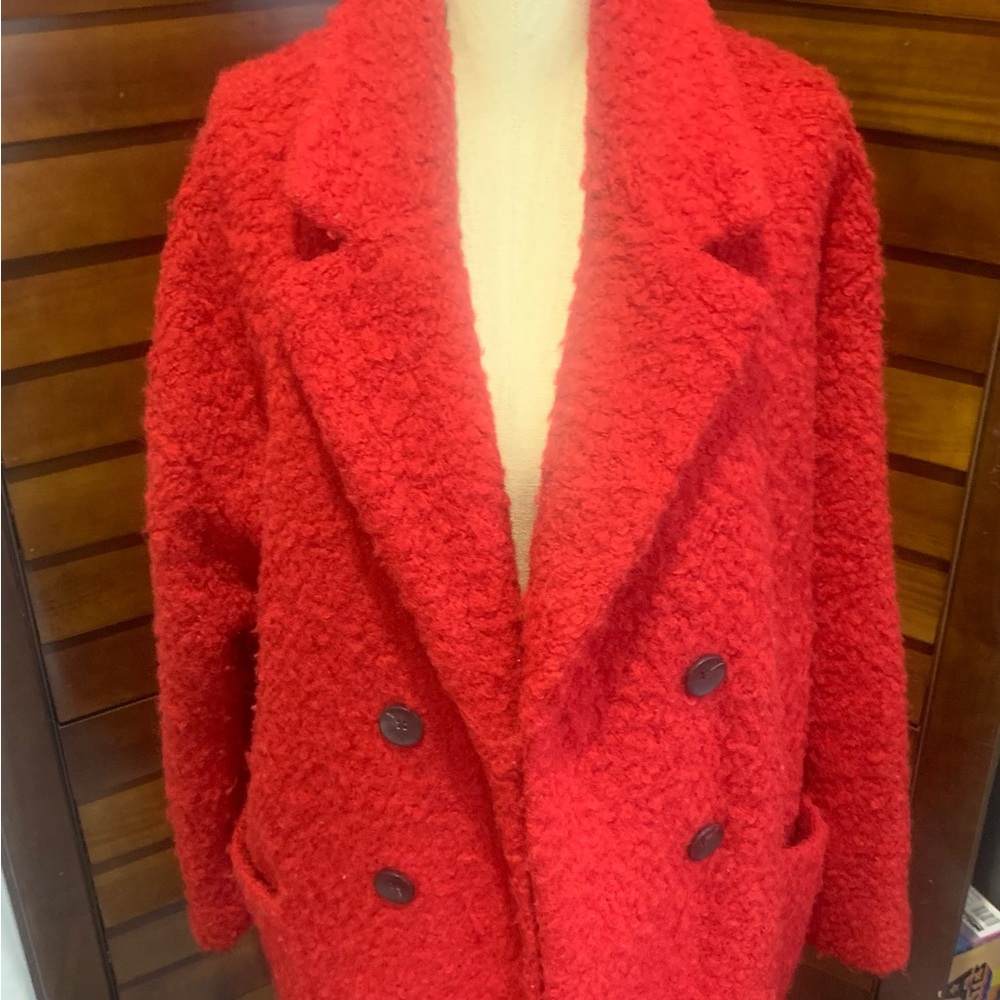Red Bershka Coat